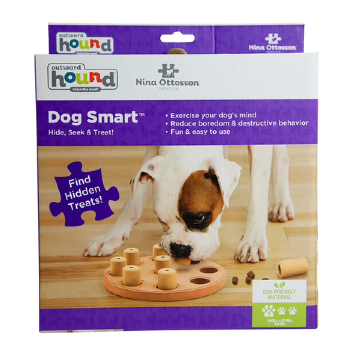 Nina Ottosson Dog Smart Wooden Interactive Dog Game & Toy - Orange Outlet