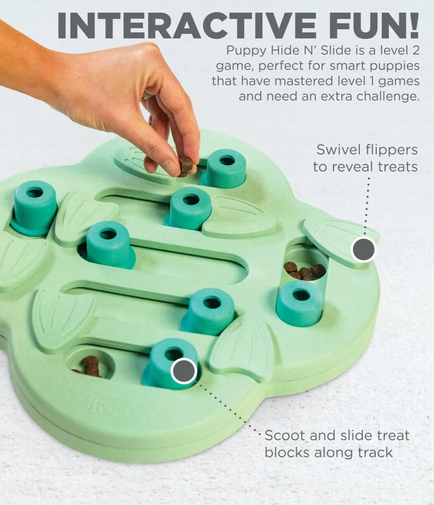 Nina Ottosson Hide & Slide Interactive Puzzle Dog Toy for Puppies - Level 2 Clearance