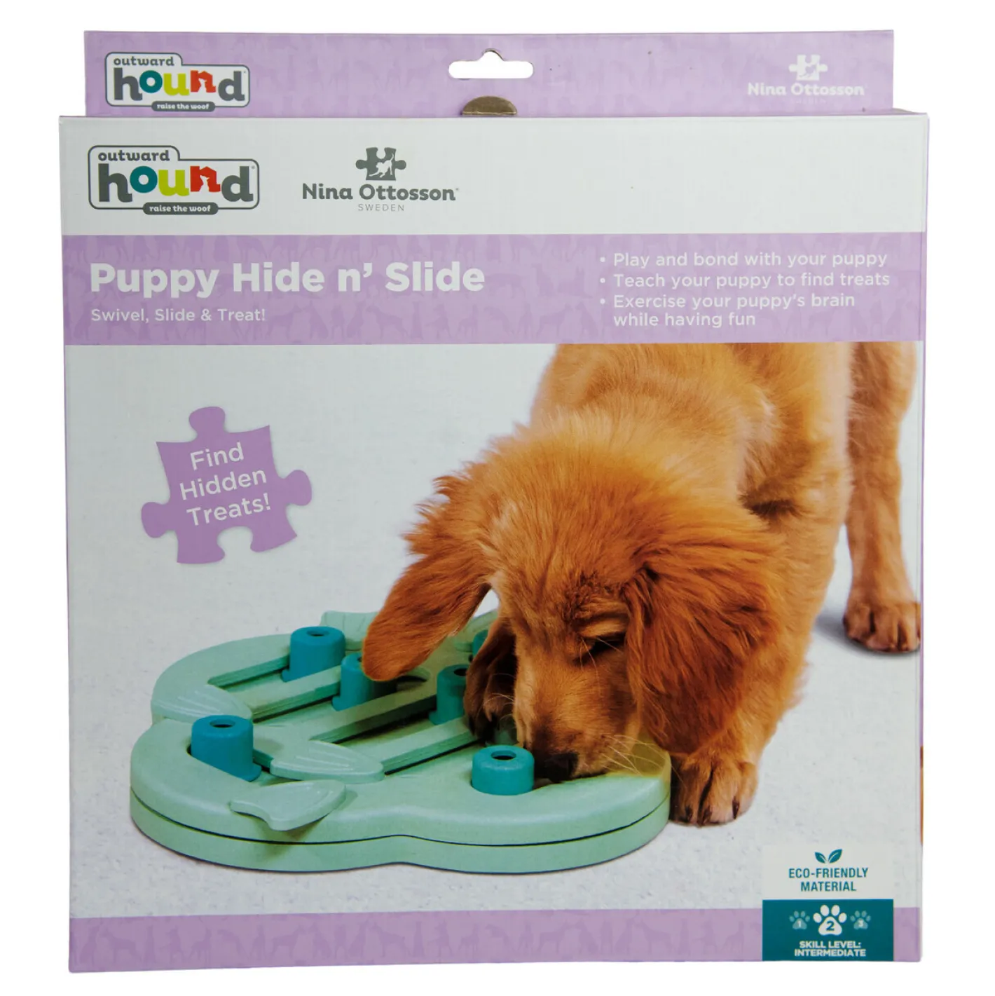 Nina Ottosson Hide & Slide Interactive Puzzle Dog Toy for Puppies - Level 2 Clearance
