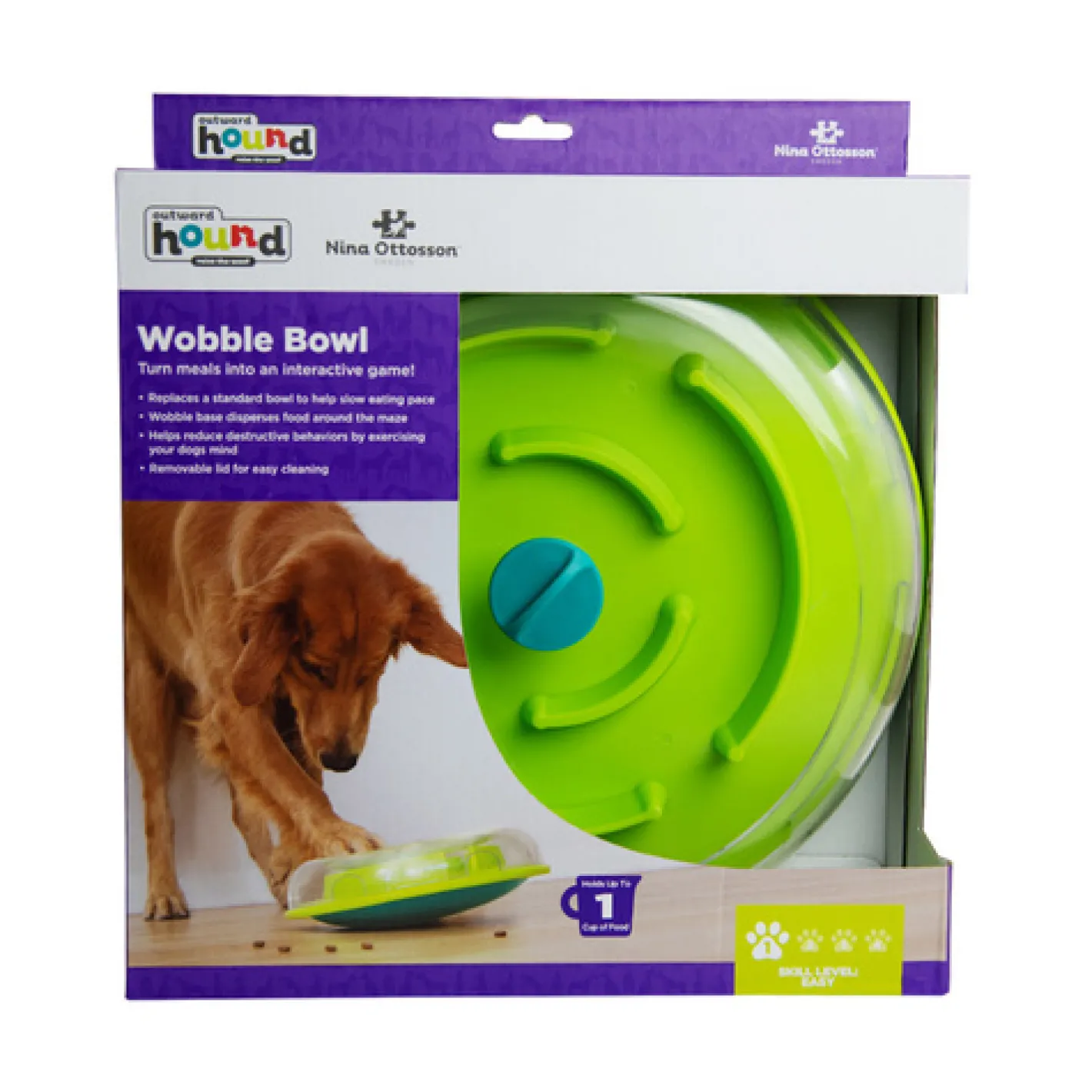 Nina Ottosson Wobble Bowl Food & Treat Dispensing Dog Toy Clearance
