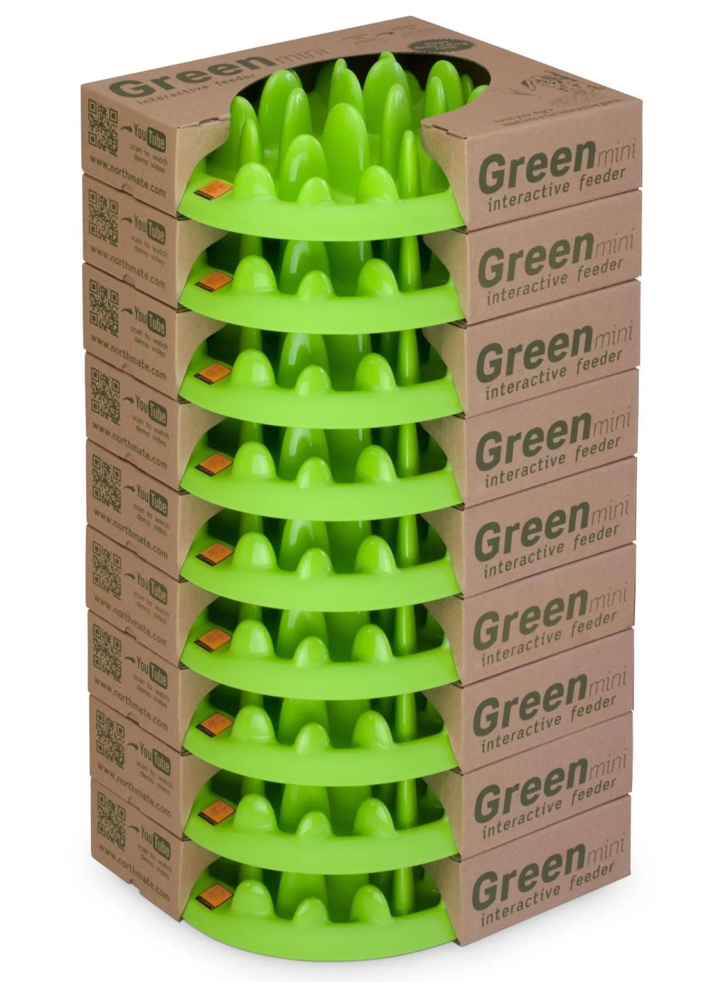 Northmate Green Mini Interactive Slow Food Dog Bowl New