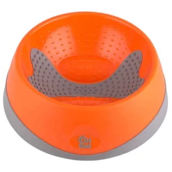 Lickimat Oh Bowl Slow Food Tongue Cleaning Dog Food Bowl - Orange - Medium Best