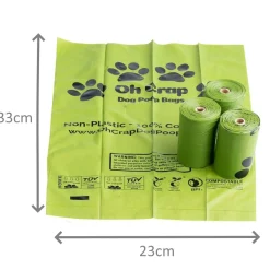Oh Crap Compostible Corn Starch Dog Poop Bags - 240 Bags (16 rolls x 15 Bags per roll) Best