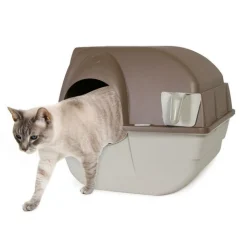 Omega Paw Roll n Clean Easy Clean Covered Cat Litter Box New