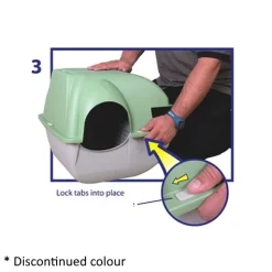 Omega Paw Roll n Clean Easy Clean Covered Cat Litter Box New