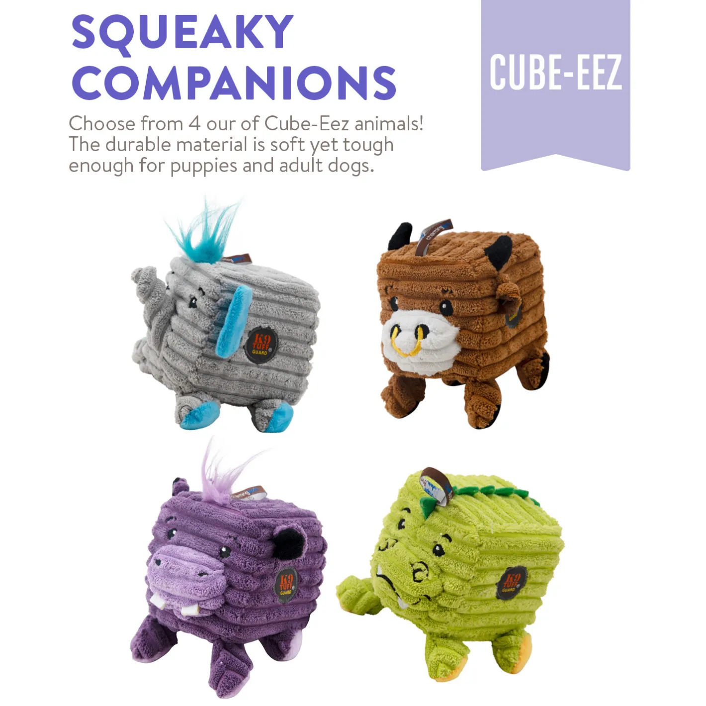 Outward Hound Cube-Eez 2-in-1 Squeaker Dog Toy - Elephant Online