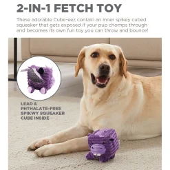 Outward Hound Cube-Eez 2-in-1 Squeaker Dog Toy - Hippo Discount