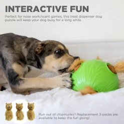 Outward Hound Dog Snuffle N' Treat Ball Puzzle with 6 Plush Chipmunks Online