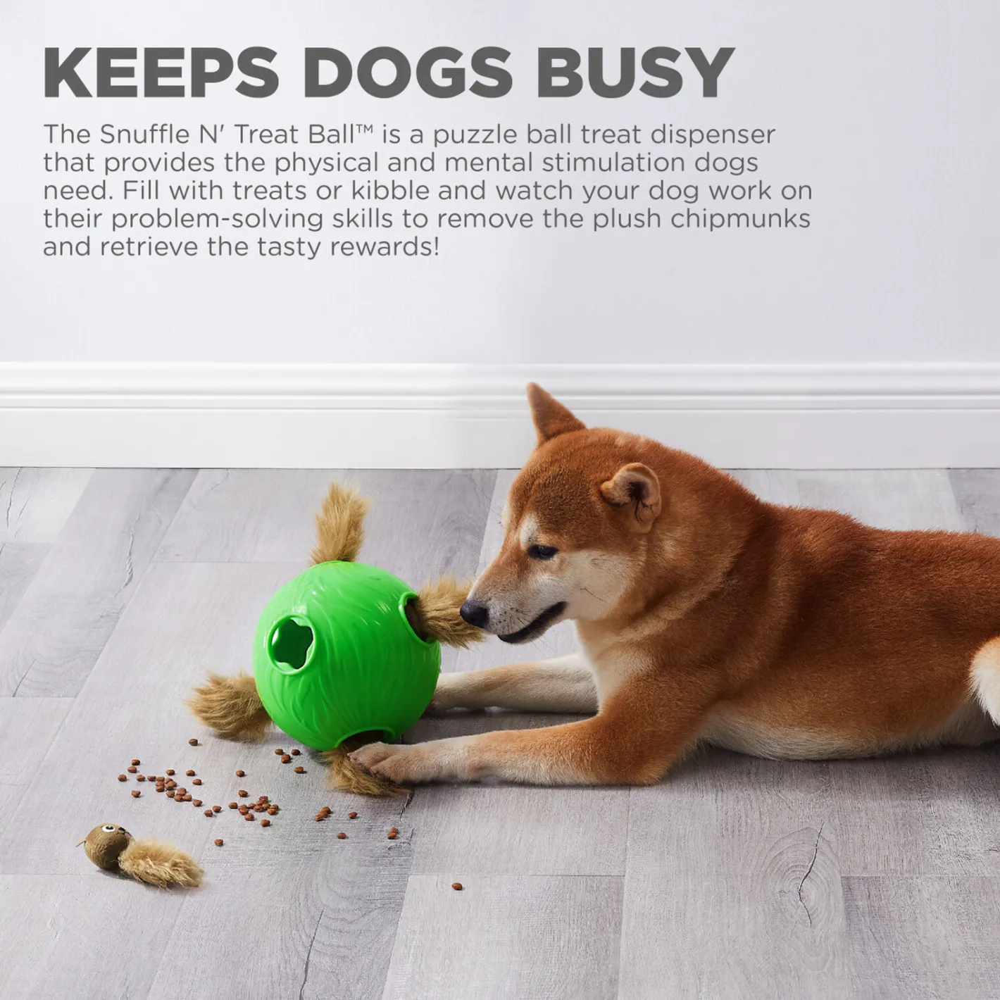 Outward Hound Dog Snuffle N' Treat Ball Puzzle with 6 Plush Chipmunks Online