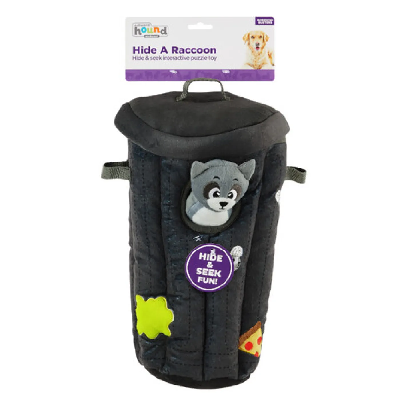 Outward Hound Hide A Raccoon Plush Dog Puzzle with 3 Squeaker Toys Best