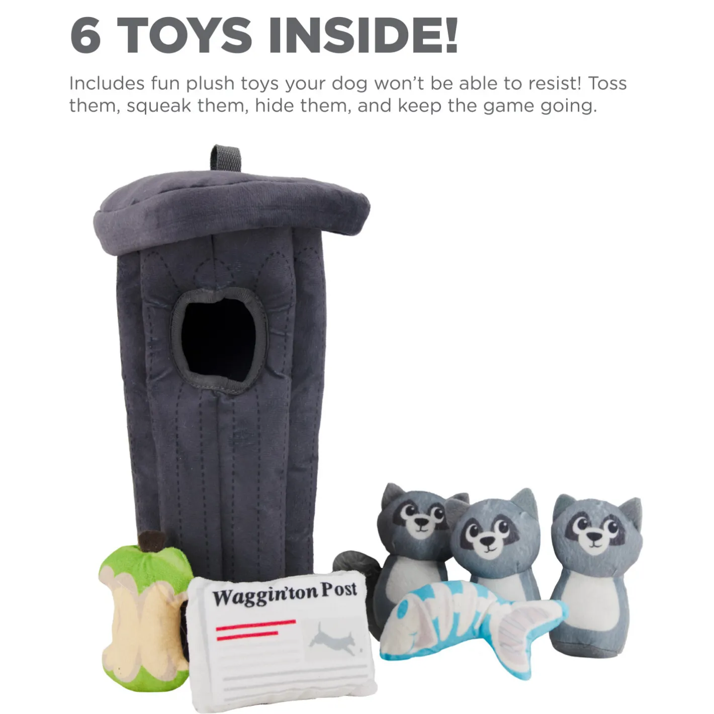 Outward Hound Hide A Raccoon Plush Dog Puzzle with 3 Squeaker Toys Best
