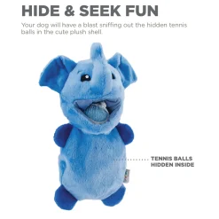 Outward Hound Hide-a-Ball Hogz Dog Toy - Elephant with 3 Tennis Balls Best