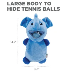 Outward Hound Hide-a-Ball Hogz Dog Toy - Elephant with 3 Tennis Balls Best