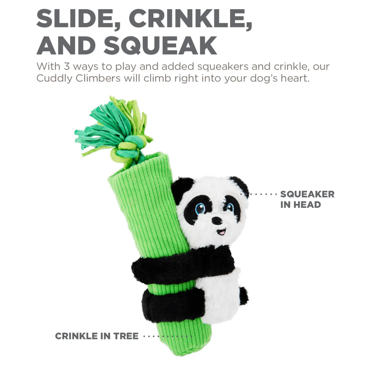 Outward Hound 3-in-1 Tug & Toss Dog Toy - Cuddly Climbers Panda Hot