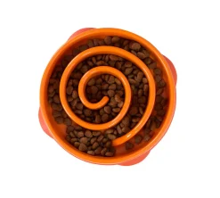Outward Hound Mini Fun Feeder Interactive Slow Bowl for Dogs - Orange Maze Clearance