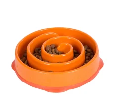 Outward Hound Mini Fun Feeder Interactive Slow Bowl for Dogs - Orange Maze Clearance