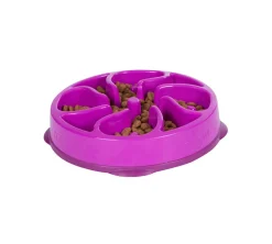 Outward Hound Mini Fun Feeder Interactive Slow Bowl for Dogs - Purple Flower Clearance