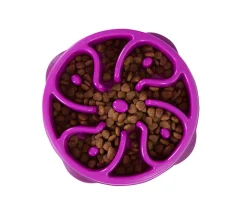 Outward Hound Mini Fun Feeder Interactive Slow Bowl for Dogs - Purple Flower Clearance