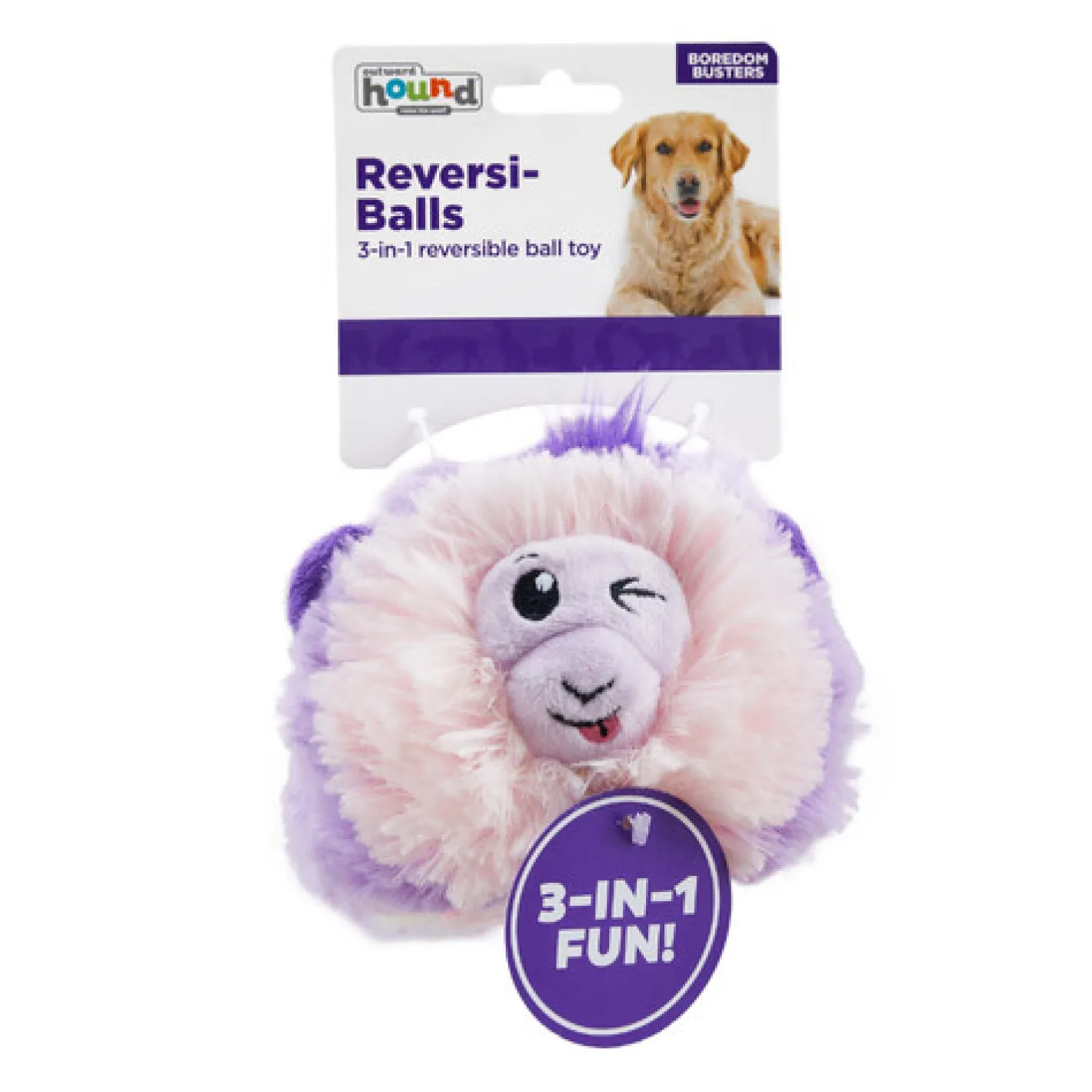 Outward Hound Reversi-Balls 2-in1- Plush & Ball Dog Toy - Monkey Hot