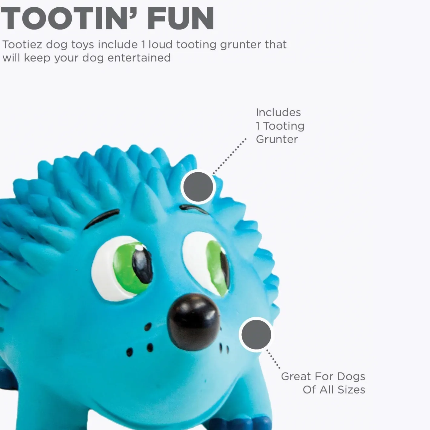 Outward Hound Tootiez Latex Rubber Grunter Dog Toy - Large Hedgehog Hot