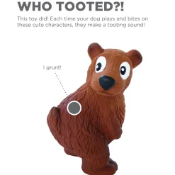 Outward Hound Tootiez Latex Rubber Grunter Dog Toy - Small Bear Hot