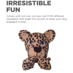 Outward Hound Tuggy Buddys Plush Squeaker Dog Tug Toy - Leopard Clearance