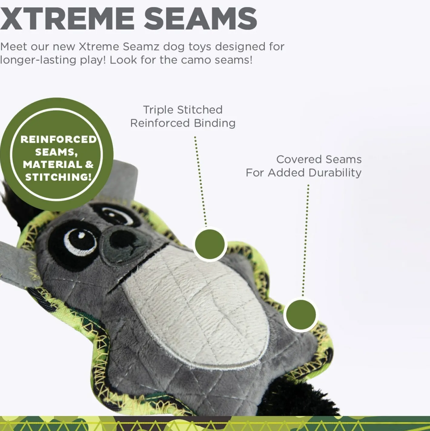 Outward Hound Xtreme Seamz Squeaker Dog Toy - Lemur Clearance