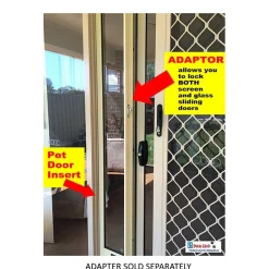 Patiolink Sliding Door Pet Panel Insert & Flap + Locking Bracket for Doors Fashion