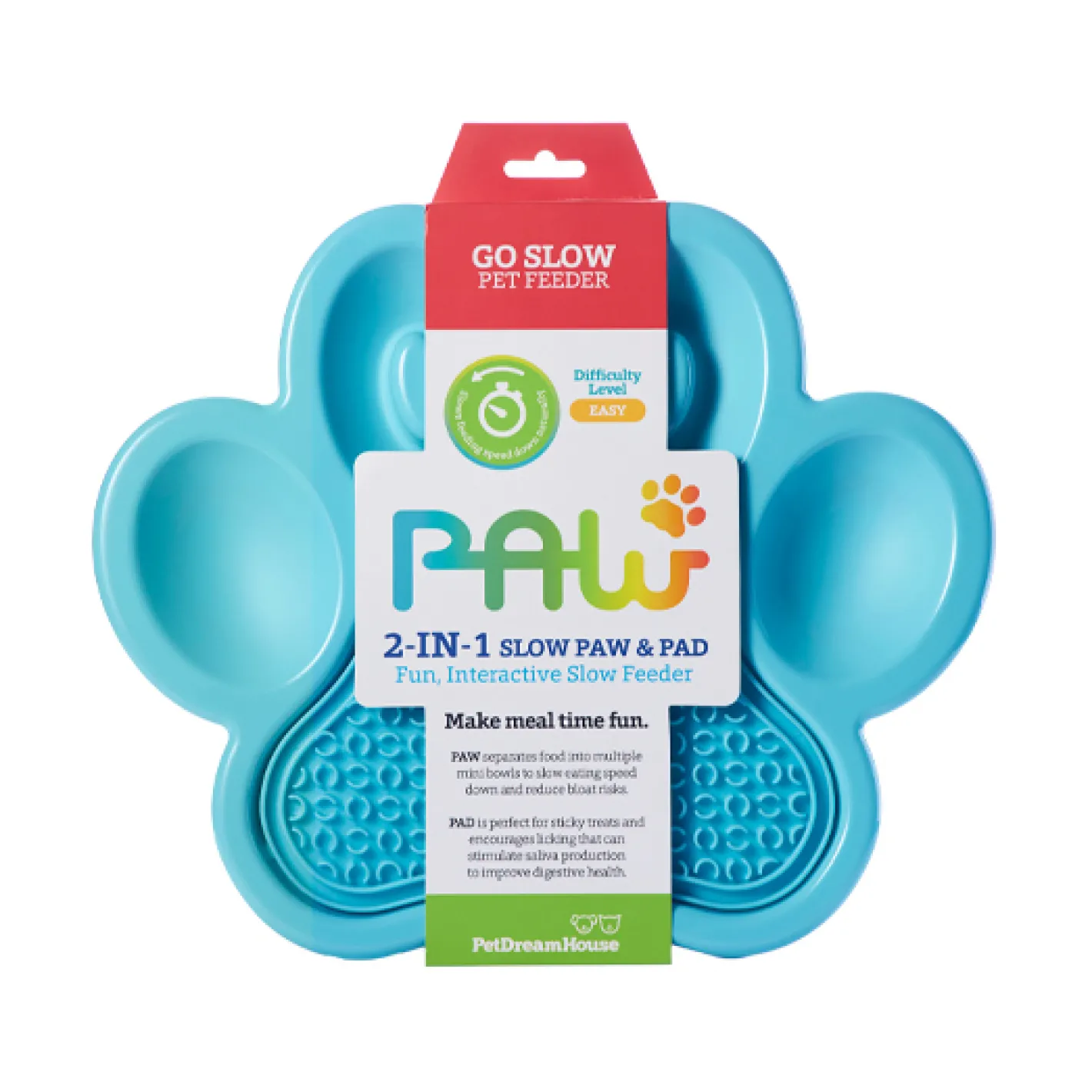 Pet DreamHouse PAW 2-in-1 Slow Feeder & Anti-Anxiety Food Pet Lick Pad & Bowl Combo Outlet