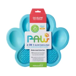 Pet DreamHouse PAW 2-in-1 Slow Feeder & Anti-Anxiety Food Lick Pad for Cats & Dogs - Blue Fashion