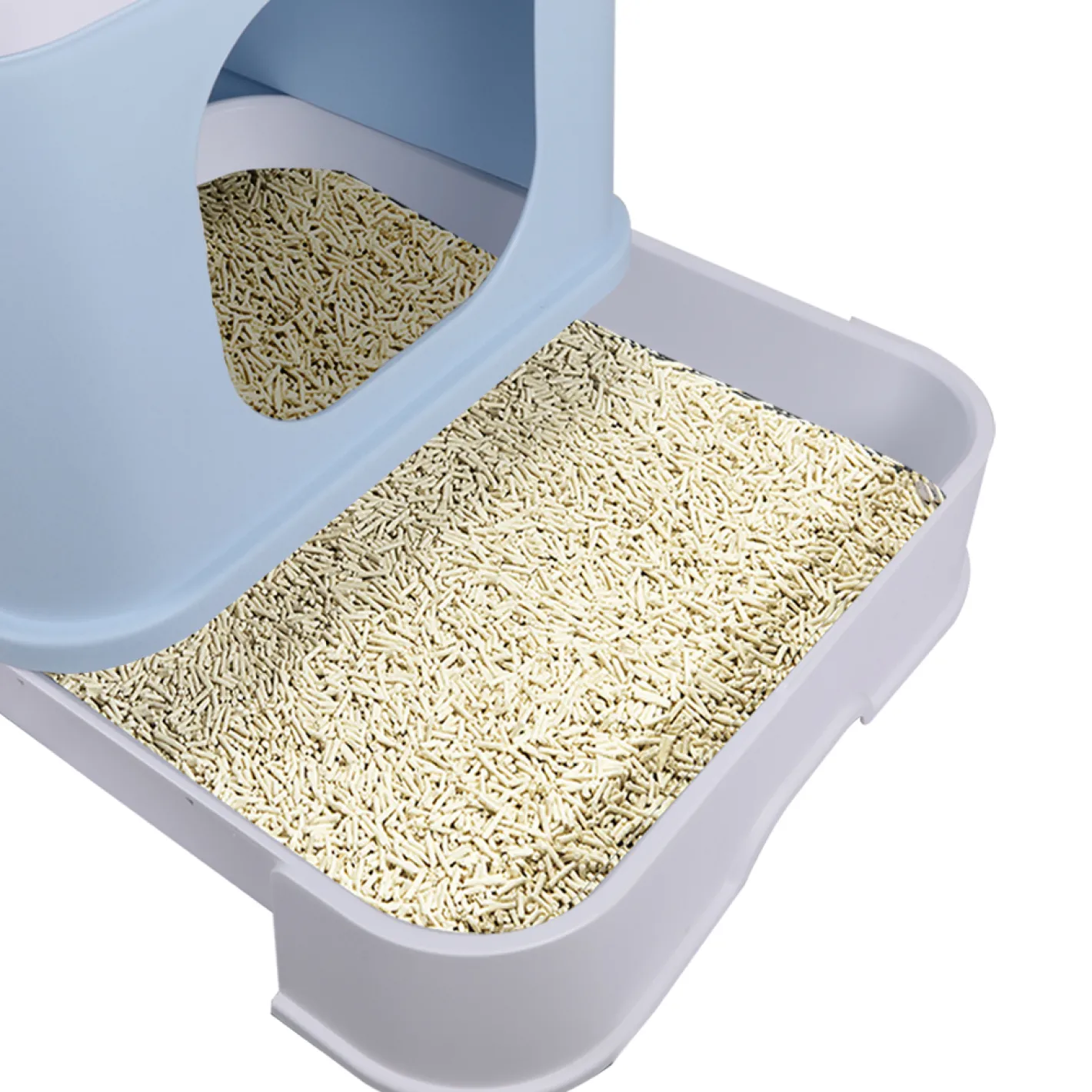 iDS PaWz Cat Litter Box Fully Enclosed Kitty Toilet Trapping Odour Control Basin - Blue New