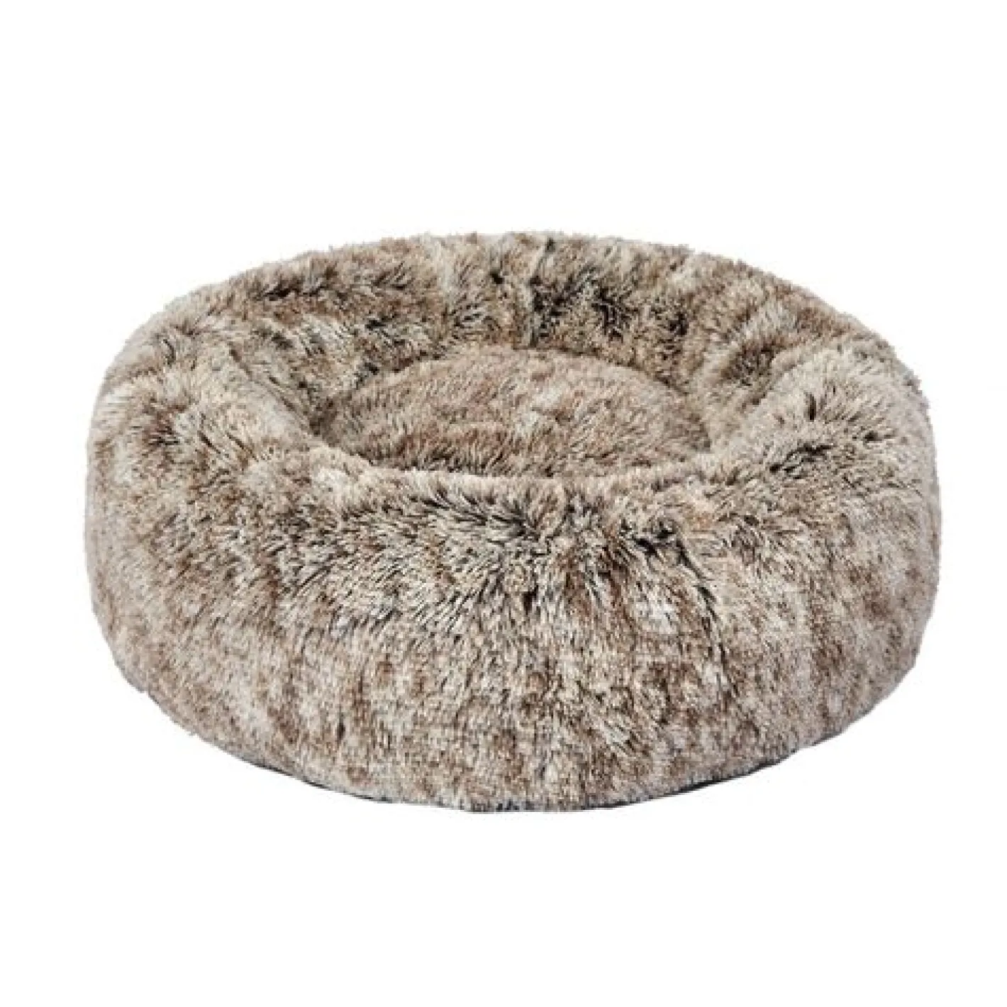 iDS Pet Bed Cat Dog Donut Nest Calming Mat Soft Plush Kennel - Brown Discount