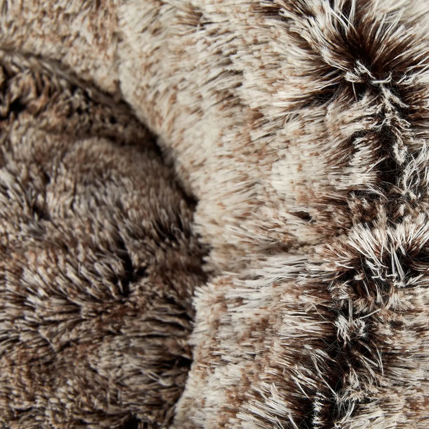 iDS Pet Bed Cat Dog Donut Nest Calming Mat Soft Plush Kennel - Brown Discount