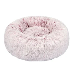 iDS Pet Bed Cat Dog Donut Nest Calming Mat Soft Plush Kennel - Pink Outlet
