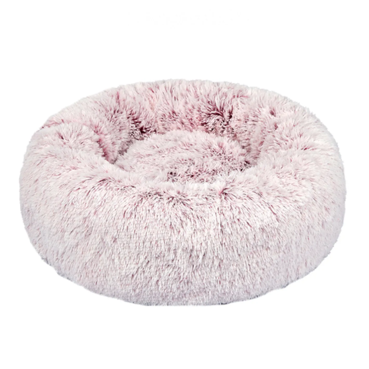 iDS Pet Bed Cat Dog Donut Nest Calming Mat Soft Plush Kennel - Pink Outlet
