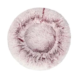 iDS Pet Bed Cat Dog Donut Nest Calming Mat Soft Plush Kennel - Pink Outlet