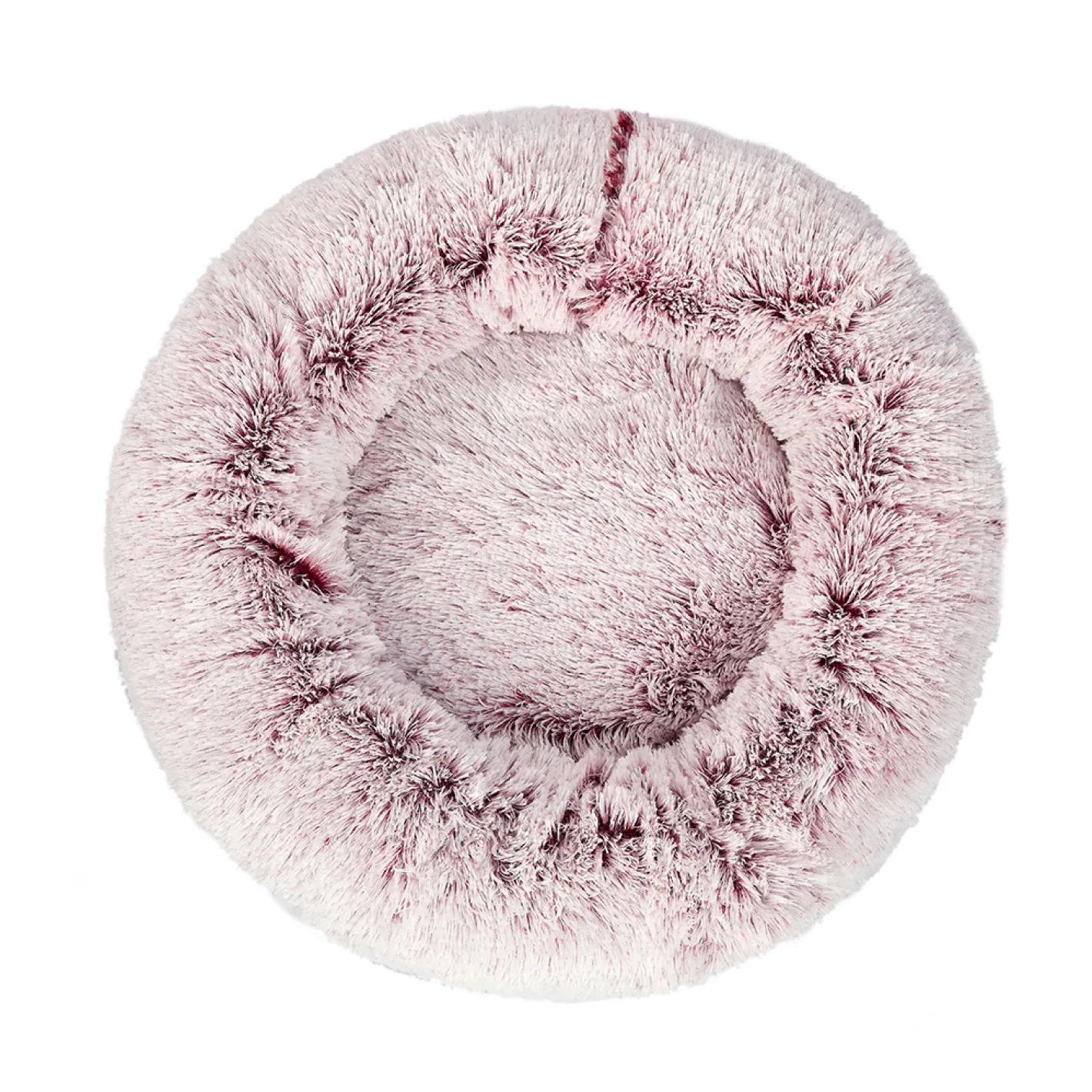 iDS Pet Bed Cat Dog Donut Nest Calming Mat Soft Plush Kennel - Pink Outlet