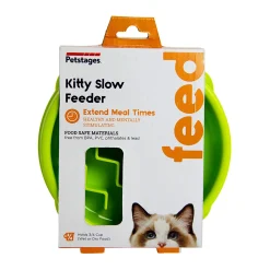 Petstages Cat Fun Feeder Green Wave Slow Food Bowl for Cats - Green Clearance