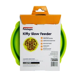 Petstages Cat Fun Feeder Green Wave Slow Food Bowl for Cats - Green Clearance