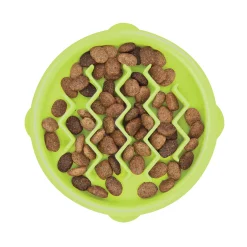 Petstages Cat Fun Feeder Green Wave Slow Food Bowl for Cats - Green Clearance