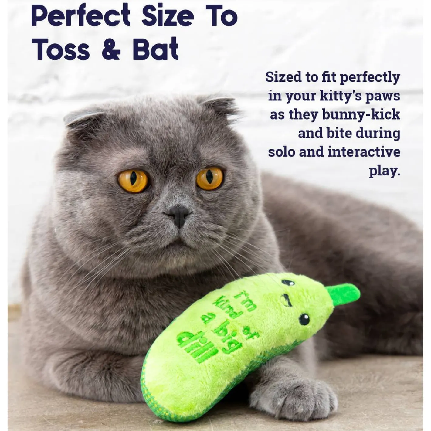 Petstages Crunchy Pickle Kicker Catnip Cat Toy New