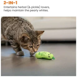 Petstages Crunchy Pickle Kicker Catnip Cat Toy New