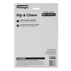 Petstages Dogwood Flip & Chew Real Wood Textured Dog Bone - Medium Fashion