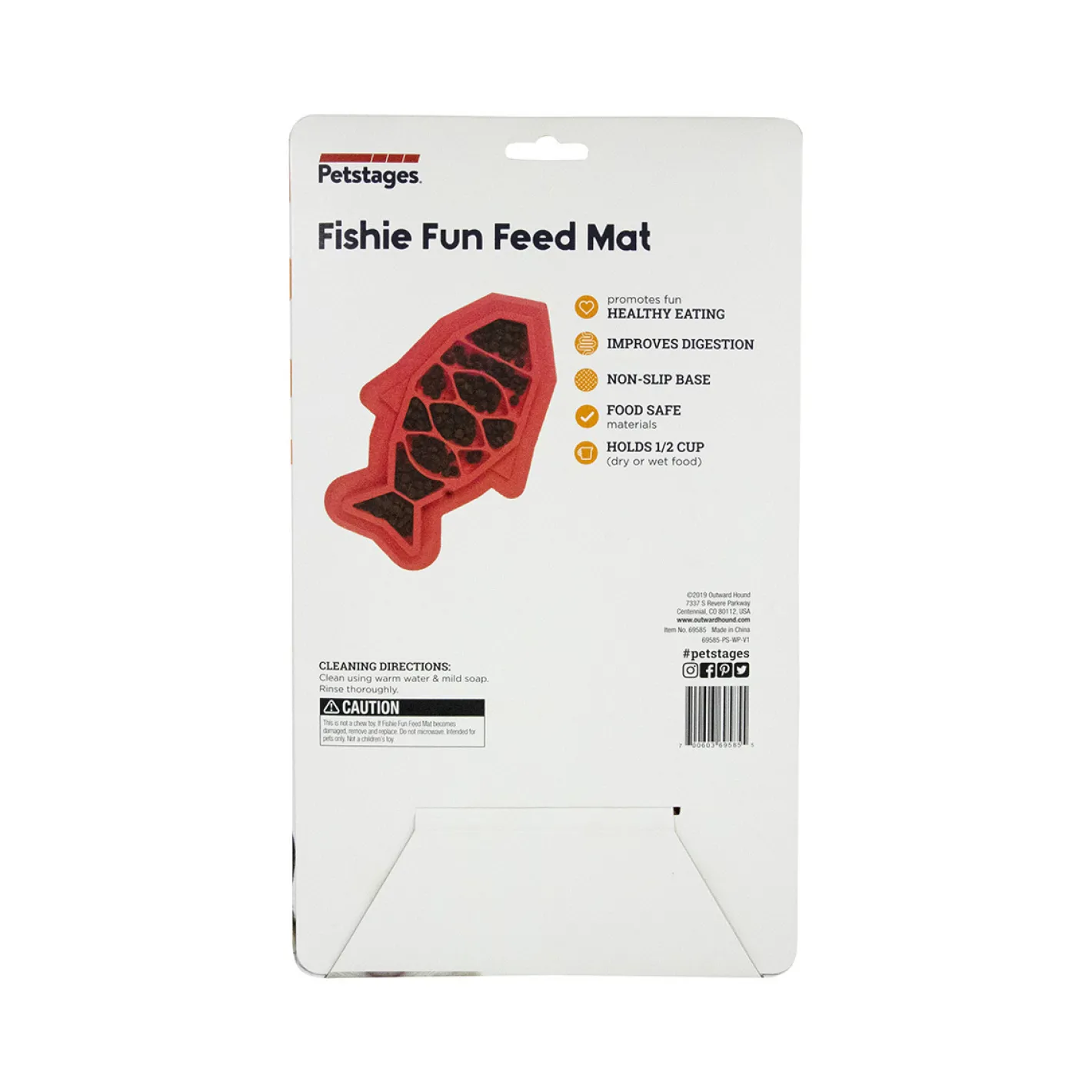 Petstages Fishie Fun Feed Mat Wet and Dry Slow Food Bowl for Cats - Pink Outlet
