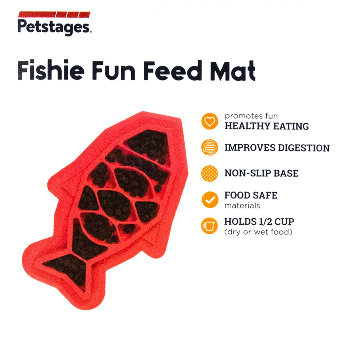 Petstages Fishie Fun Feed Mat Wet and Dry Slow Food Bowl for Cats - Pink Outlet