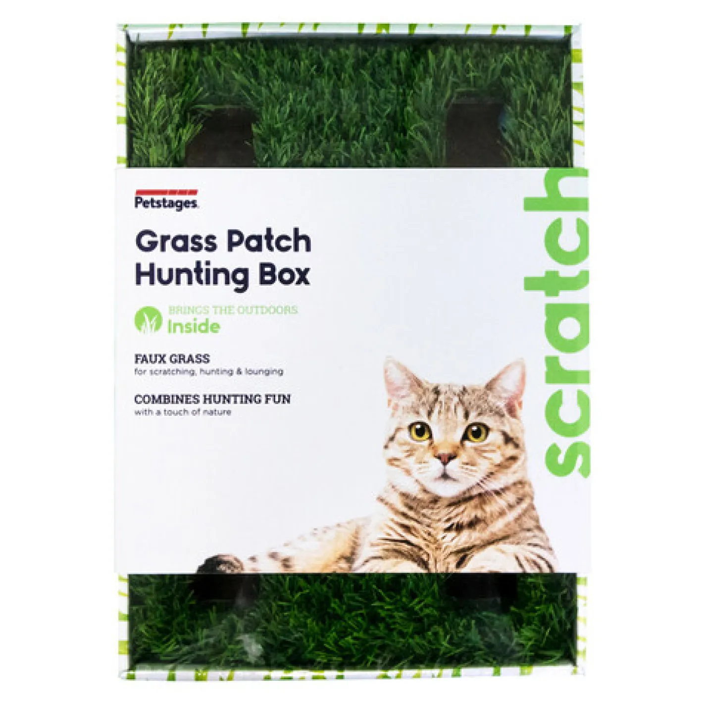 Petstages Grass Patch Hunting Box Interactive Cat Toy with Faux Grass Sale
