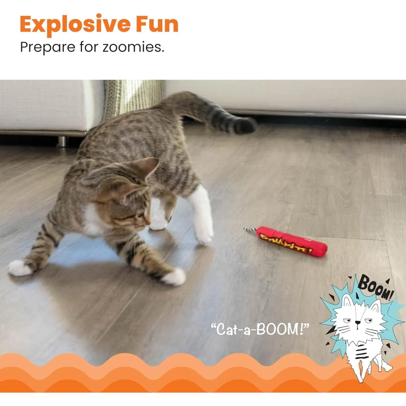 Petstages Green Magic Dynamite Kickaroo Catnip Toy Hot