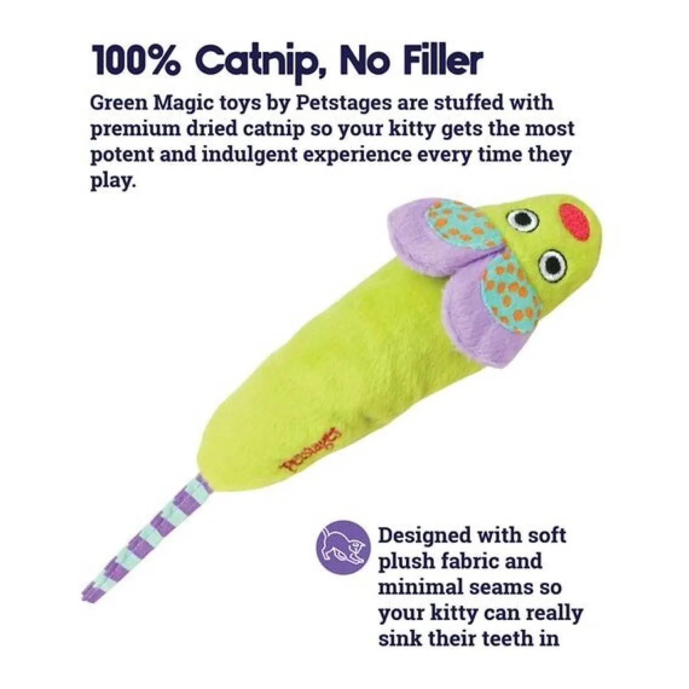 Petstages Green Magic Mightie Mouse Catnip Infused Kickeroo Cat Toy Hot