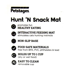 Petstages Hunt N Snack Mat Wet and Dry Slow Food Bowl for Cats - Blue Hot