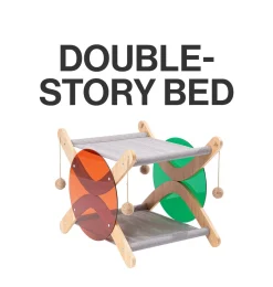 Pidan Double-Storey Hammock Cat Bed in Beechwood & Acrylic Clearance